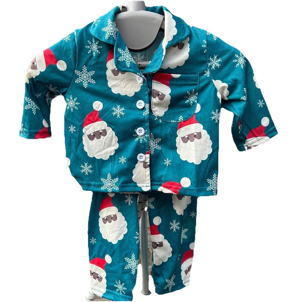 Marie Nicole NWT Pajama Set Santa Christmas Holiday Sz3 XS Boy‎ Girl toddler
